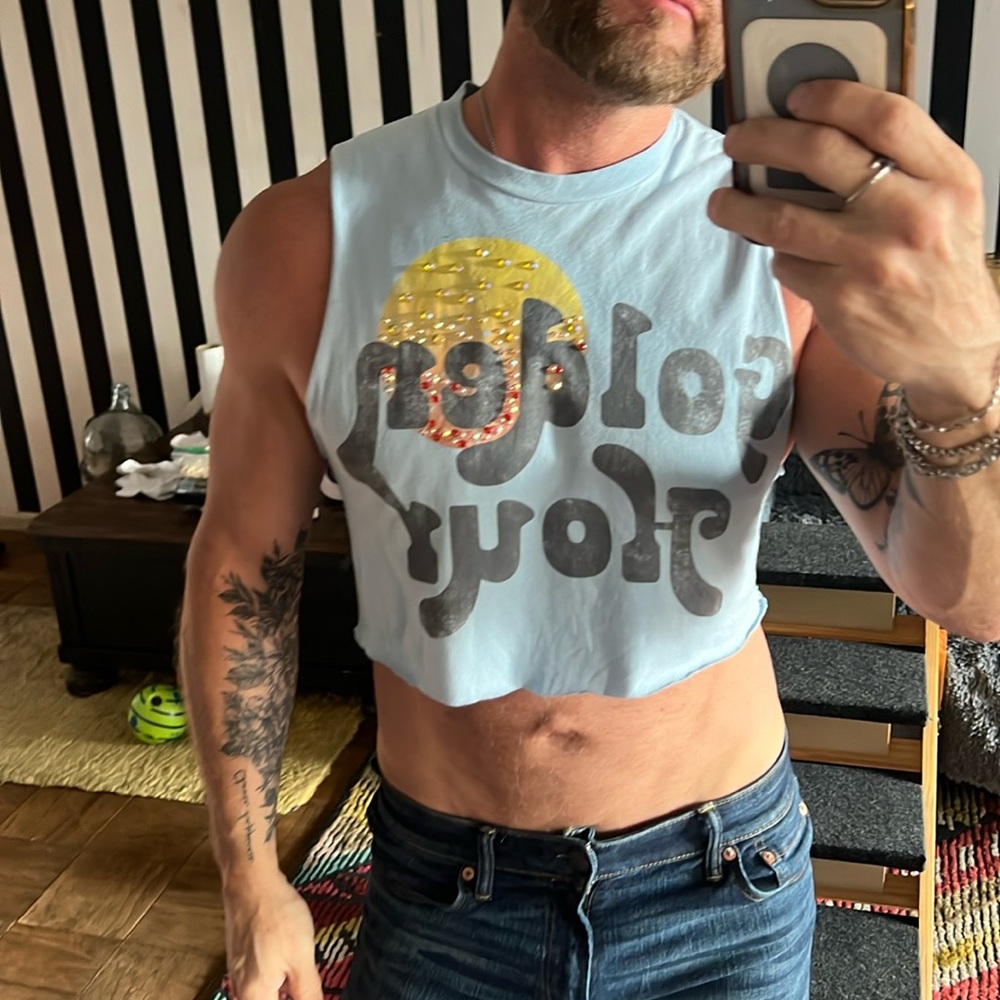 Custom one of a kind rhinestoned Kasey Musgraves Golden Hour tour crop top